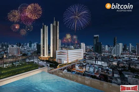 New Luxury Neo Classic Designed High-Rise at Charoennakorn close to Icon Siam, BTS Gold Line and the Riverside - 1 Bed Plus Units - BitCoin Accepted as Payment