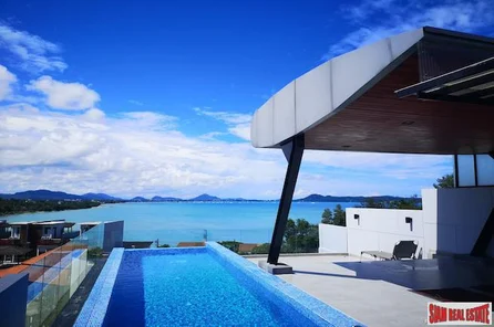 Aqua Villas | Modern Sea View 3 Story, 3 Bedroom + Roof Top Infinity Pool  Townhome for Sale in Rawai