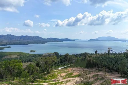 18.5 rai of rubber plantation land is for sale with fantastic sea views in Takua Thung, Phang Nga.