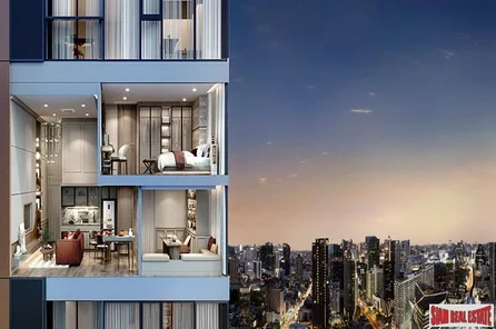 New Luxury Loft-Designed Condominium with Ceiling Height of 4.5 Metres by Leading Thai Developersâ€‹ Located 140 Metres from BTS Ratchathewi - 1 Bed Loft Units