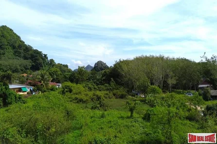 4 rai of flat land with mountain views near the city center for sale in Ao Nang, Krabi