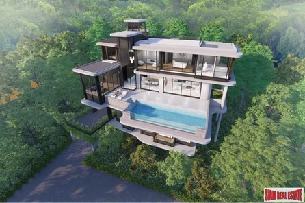 New Modern Sea View 3 & 4 Bedroom Private Pool Villas for Sale  in Nai Thon