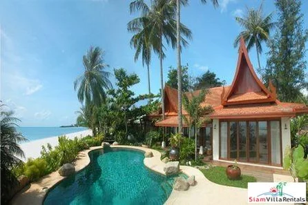 Tropical Thai Beachfront Villa with Four Bedrooms and Private Pool at Natien Beach, Samui