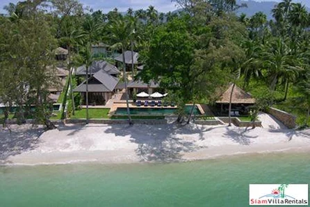 Tropical Beachfront Villa with Three, Four or Six Bedrooms with Private Tennis Court and Swimming Pool in Lipa Noi, Samui