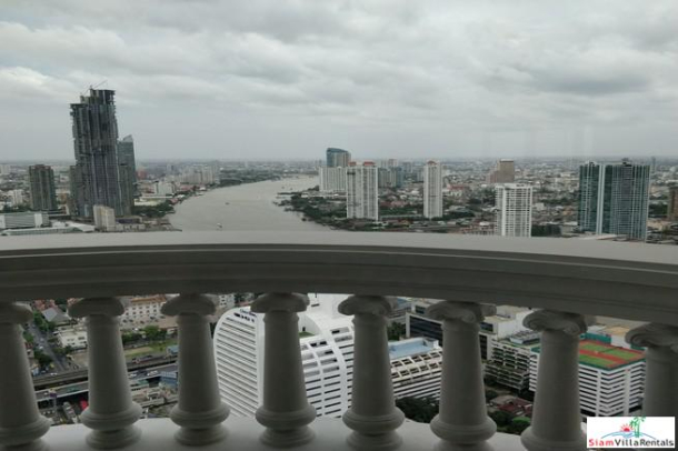 State Tower | 2 Bedroom, 2 Bathroom High Rise Condo on the 47th floor, Chaopraya River and City View with nice Balconies, Fully Furnished, Silom-20