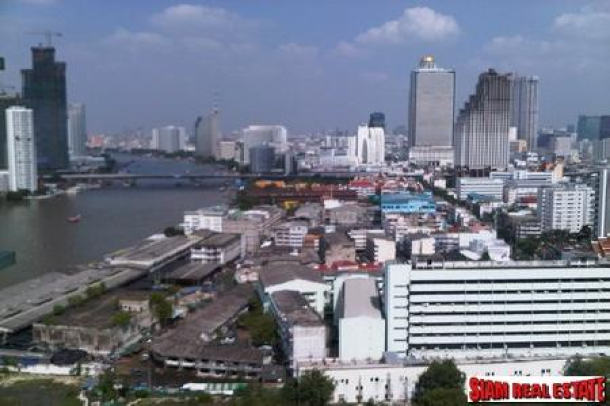Gorgeous view of Chaophraya River and Saphan Taksin view from 24th floor, Two bedrooms, Two bathrooms Condo for Sale, Close to Bangkok central pier, and Skytrain - Saphan Taksin Station-1