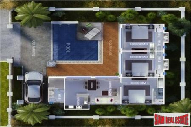 Three Bedroom Modern Thai Pool Villas in New Rawai Development-3