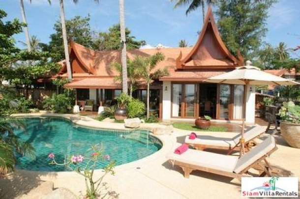 Tropical Thai Beachfront Villa with Four Bedrooms and Private Pool at Natien Beach, Samui-14