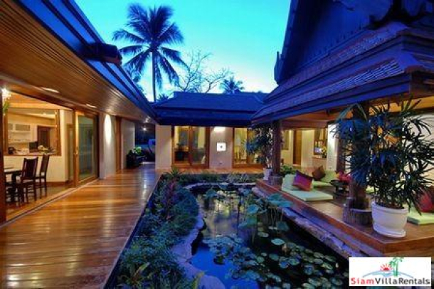 Thai Style Beachfront Pool Villa with Five Bedrooms on Laem Set Beach, Samui-16