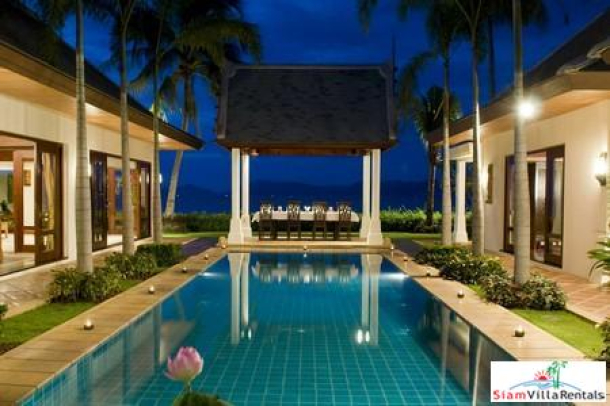Tropical Three or Five Bedroom Pool Villa Directly on the Beach at Maenam, Samui-1