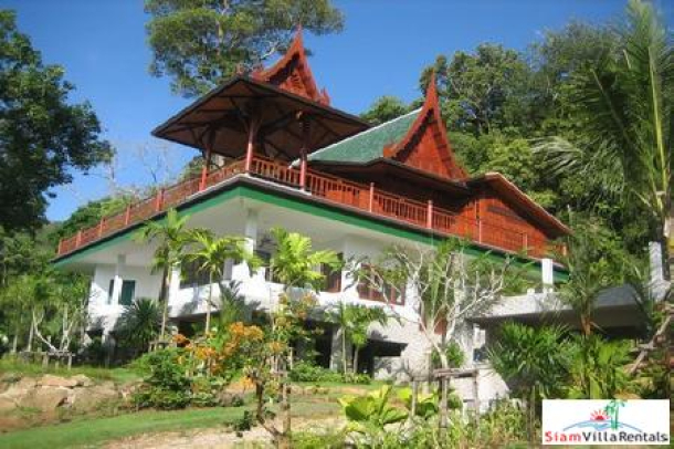 Beautiful Teak House with Four Bedrooms for Rent in the Nai Harn Hills-1