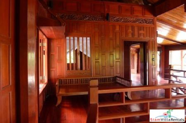Beautiful Teak House with Four Bedrooms for Rent in the Nai Harn Hills-13