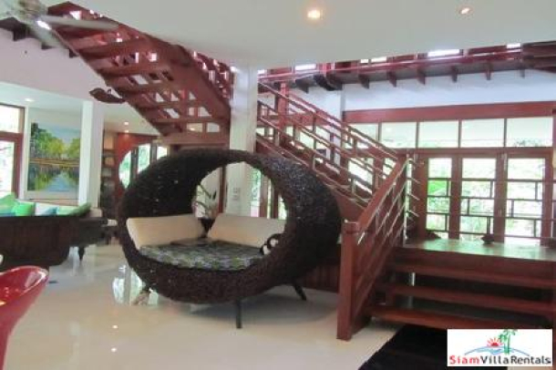 Beautiful Teak House with Four Bedrooms for Rent in the Nai Harn Hills-15