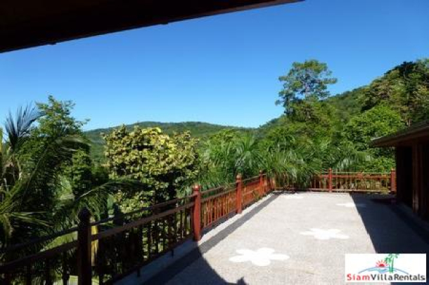 Beautiful Teak House with Four Bedrooms for Rent in the Nai Harn Hills-17