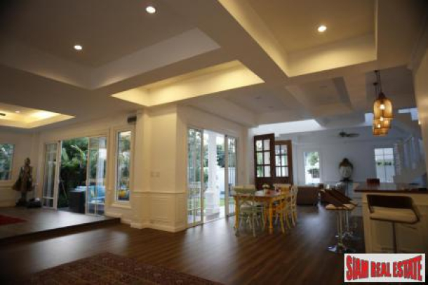 New, Colonial-Style Luxury House with Pool and Garden Near Phra Kanong-3