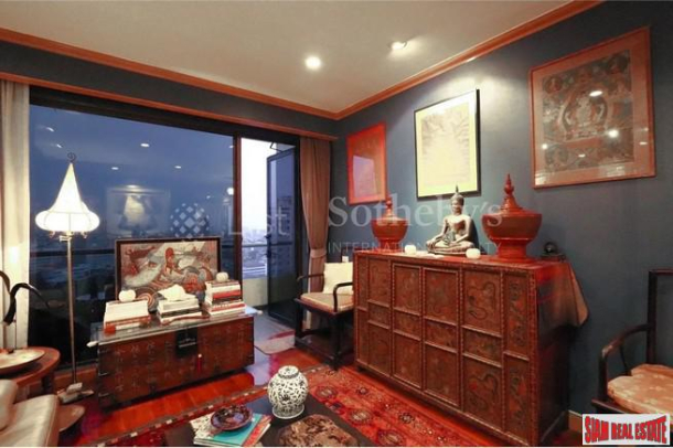Baan Chaopraya Condominium | Large 3 Bed Condo on 19th Floor with Amazing River and City Views and Antique Furnishings at Chaopraya River-5
