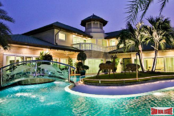 Elegant 4 big bedroom pool villa with private mooring for sale - Na jomtien-1