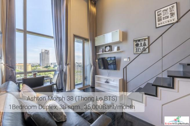 Ideo Morph 38 |  Ultra Modern Two Storey Duplex with Extra High Ceilings in Thong Lo, Pet friendly-2