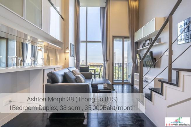 Ideo Morph 38 |  Ultra Modern Two Storey Duplex with Extra High Ceilings in Thong Lo, Pet friendly-6