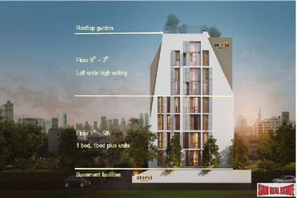 New Modern Low-Rise Condo with Unique Unit Types at Ladprao, Chatuchak - 1 Bed Plus Units-2
