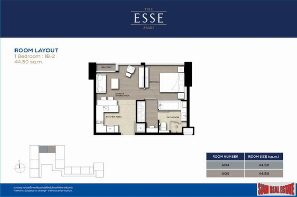 The Esse Asok | Brand New One Bedroom Condo on 24th Floor-10