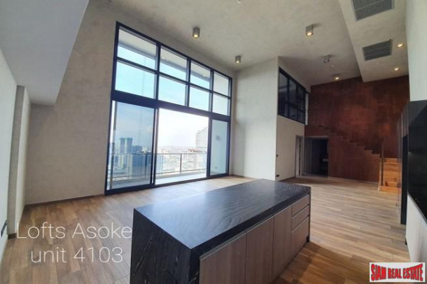 The Lofts Asoke | High Floor Duplex Condo for Rent with Clear City Views-6