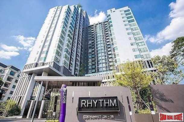 Rhythm Sukhumvit 36-38 | Comfortable and Uniquely Decorated Two Bedroom Condo with Pool Views for Rent in Thong Lo-1