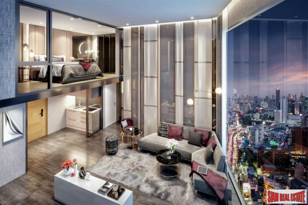 Pre-Sale of Hot New Luxury High-Rise Condo of Loft Units at the New Central Business District next to MRT Huai Khwang - 2 Bed Loft Units - Free Full Furniture and Discount!-12