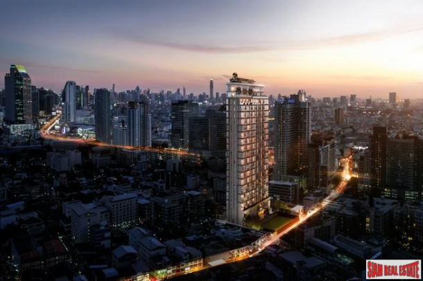 Pre-Sale of Hot New Luxury High-Rise Condo of Loft Units at the New Central Business District next to MRT Huai Khwang - 2 Bed Loft Units - Free Full Furniture and Discount!-2