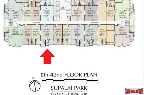 Supalai Park Ekkamai-Thonglor | Furnished 1 Bed 54.5 Sqm Unit on the 32nd Floor-11
