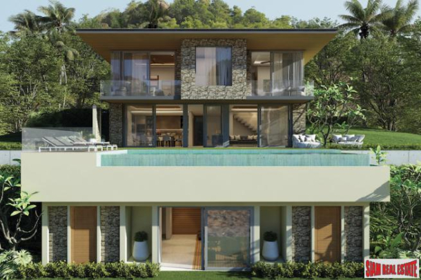 Koh Samui Luxury Residences | 2 Storey Modern Tropical Sea View 4 Bed Villas in a Secure Estate at at Chaweng-1