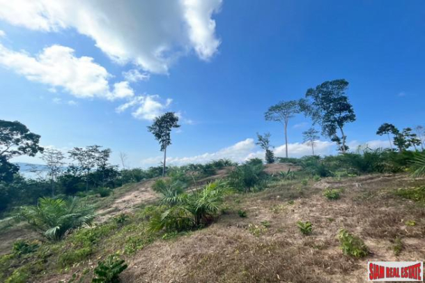 1 rai of palm plantation land with a hillside sea and mountain view for sale in Takua Thung, Phang Nga.-10