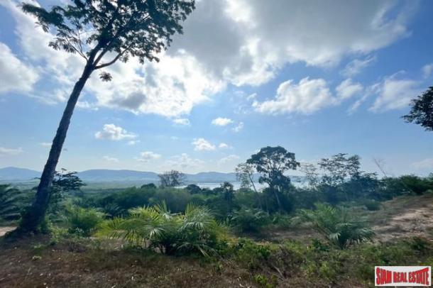 1 rai of palm plantation land with a hillside sea and mountain view for sale in Takua Thung, Phang Nga.-9
