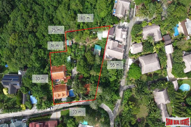 2,000 SQM Land Plot with 2 Houses + Pool for Sale in Rawai - Easy to Build Additional Villas on Land-1