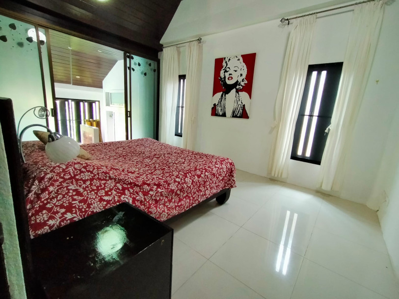 Balinese Style Four Bedroom Two Storey Home with Pool in Rawai. Pets Friendly.-12